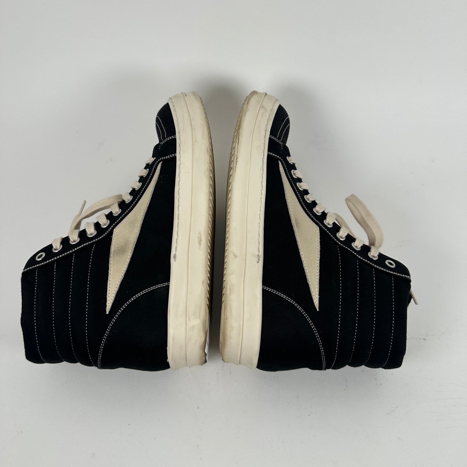 Rick Owens DrkShdw Black Vintage High-Top Sneakers Size 8