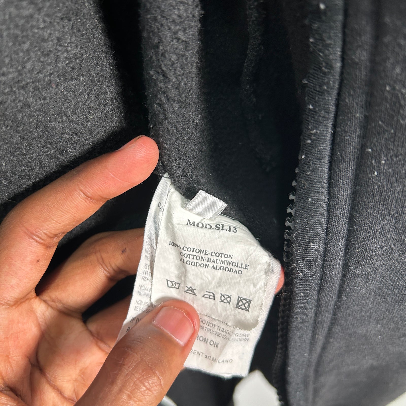 Raf Simons Black Zipper Hoodie Size 1