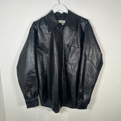 Our Legacy Black Faux Leather Button-Up Shirt Size L