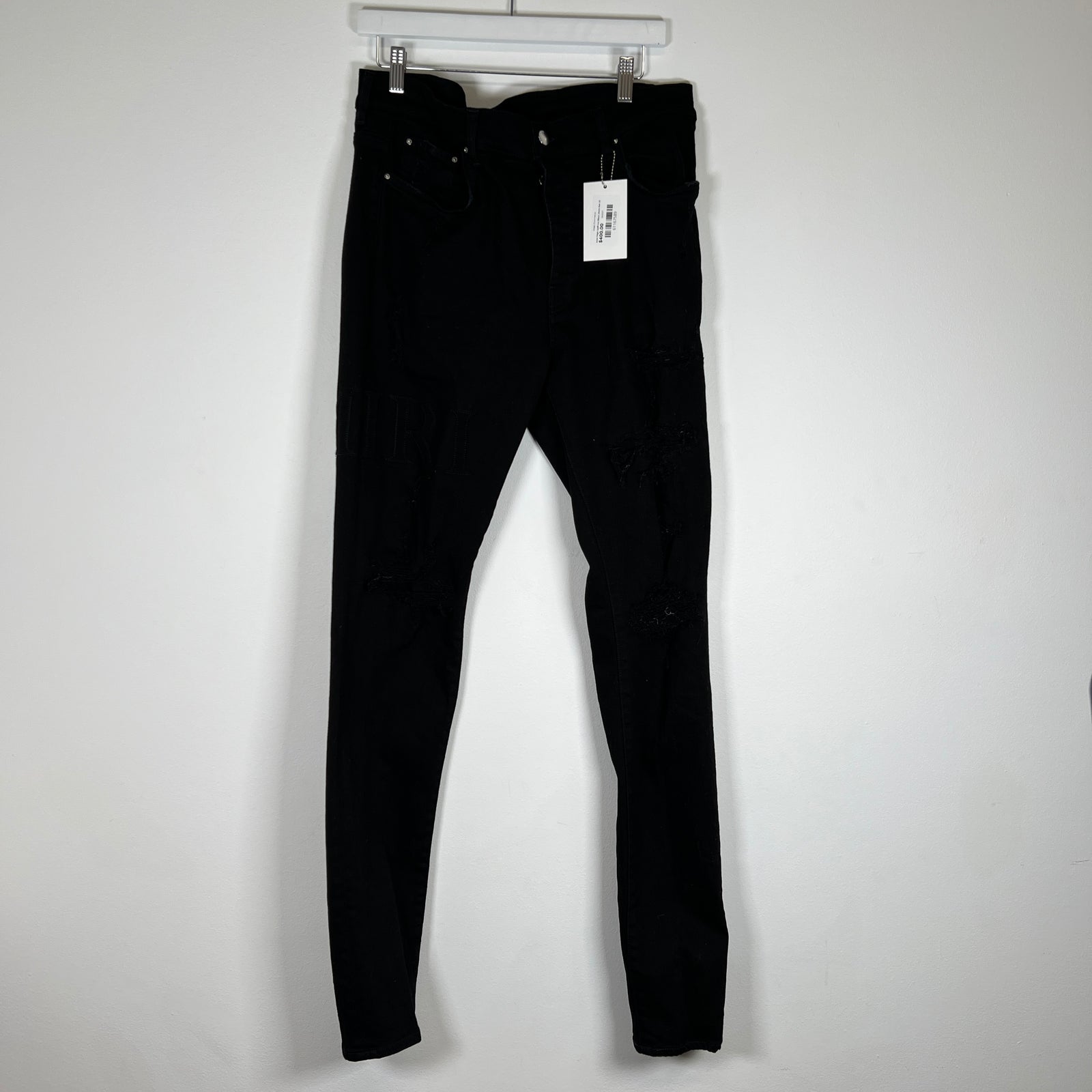 Amiri Thigh Spell-out Black Jeans Size 38