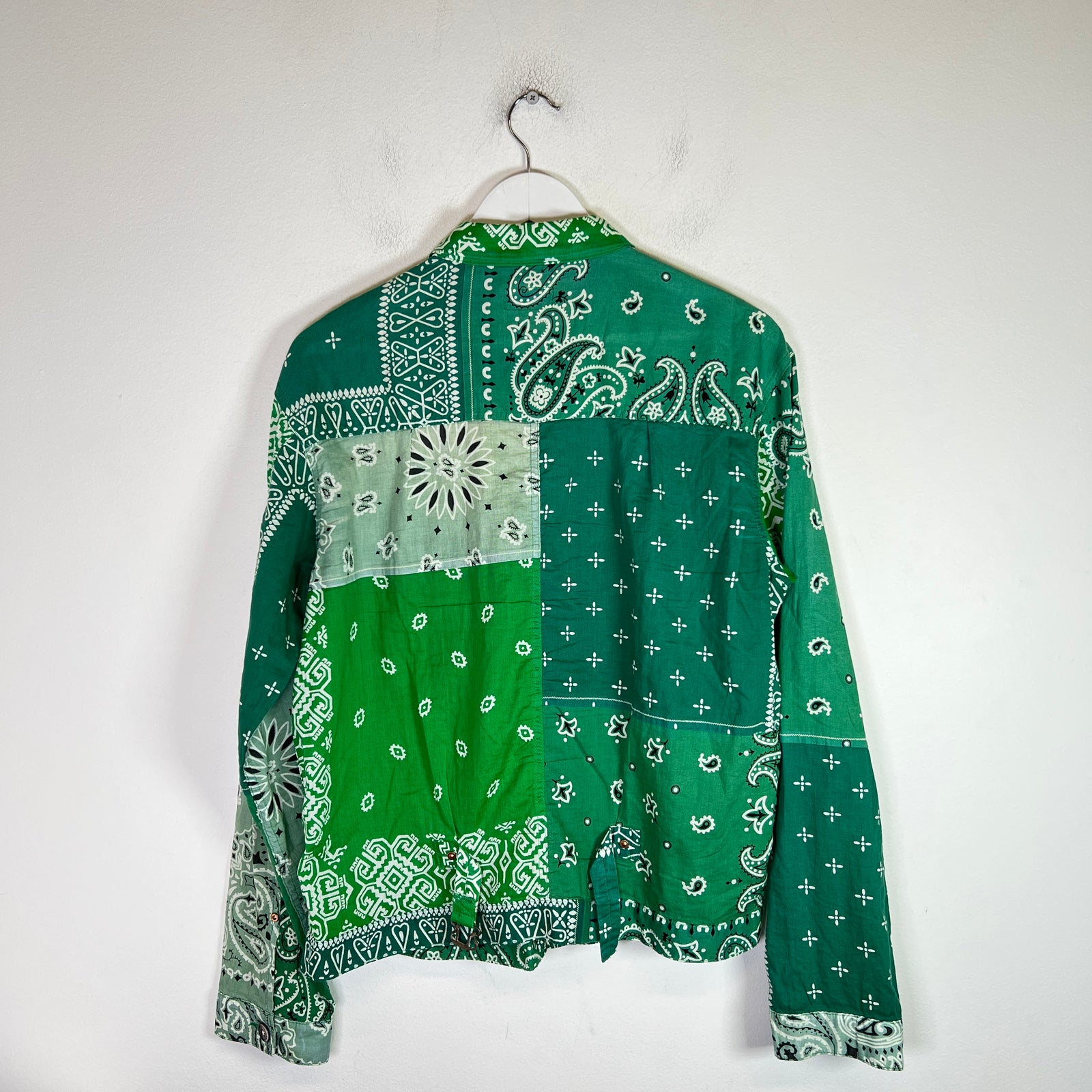Kapital Green Bandana Patchwork Butt-Up Shirt Size 4
