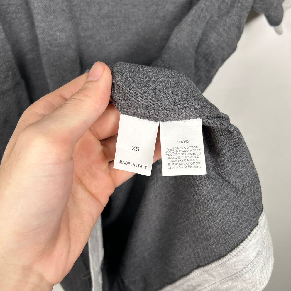 Brunello Cucinelli Slim Fit Charcoal Layered Polo Size S