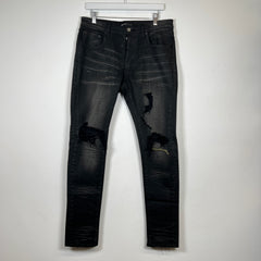 Purple Darkwash Distressed Jeans Sz 32