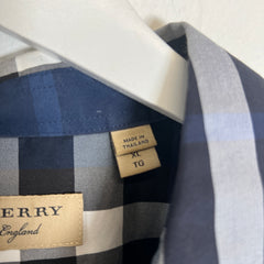 Burberry Blue Plaid Shirt Size XL
