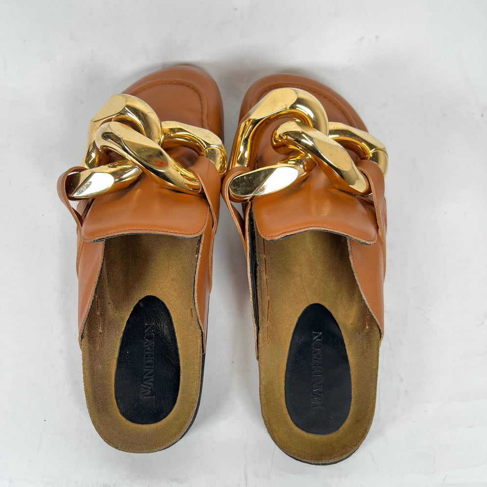 JW Anderson Brown Chain Leather Loafer Size 44