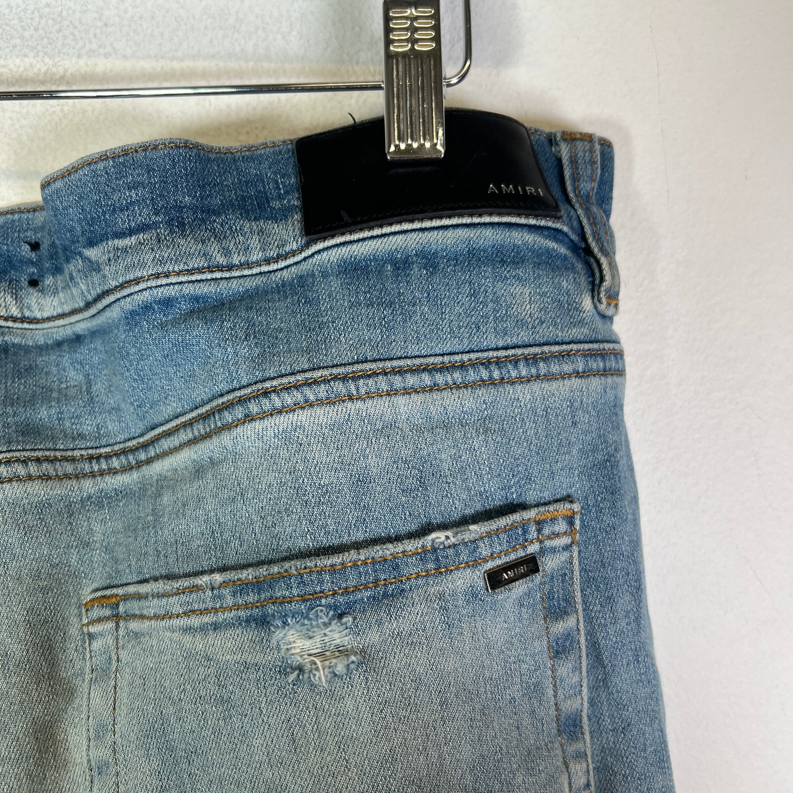 Amiri Cracked Orange Distressed MX1 Jeans