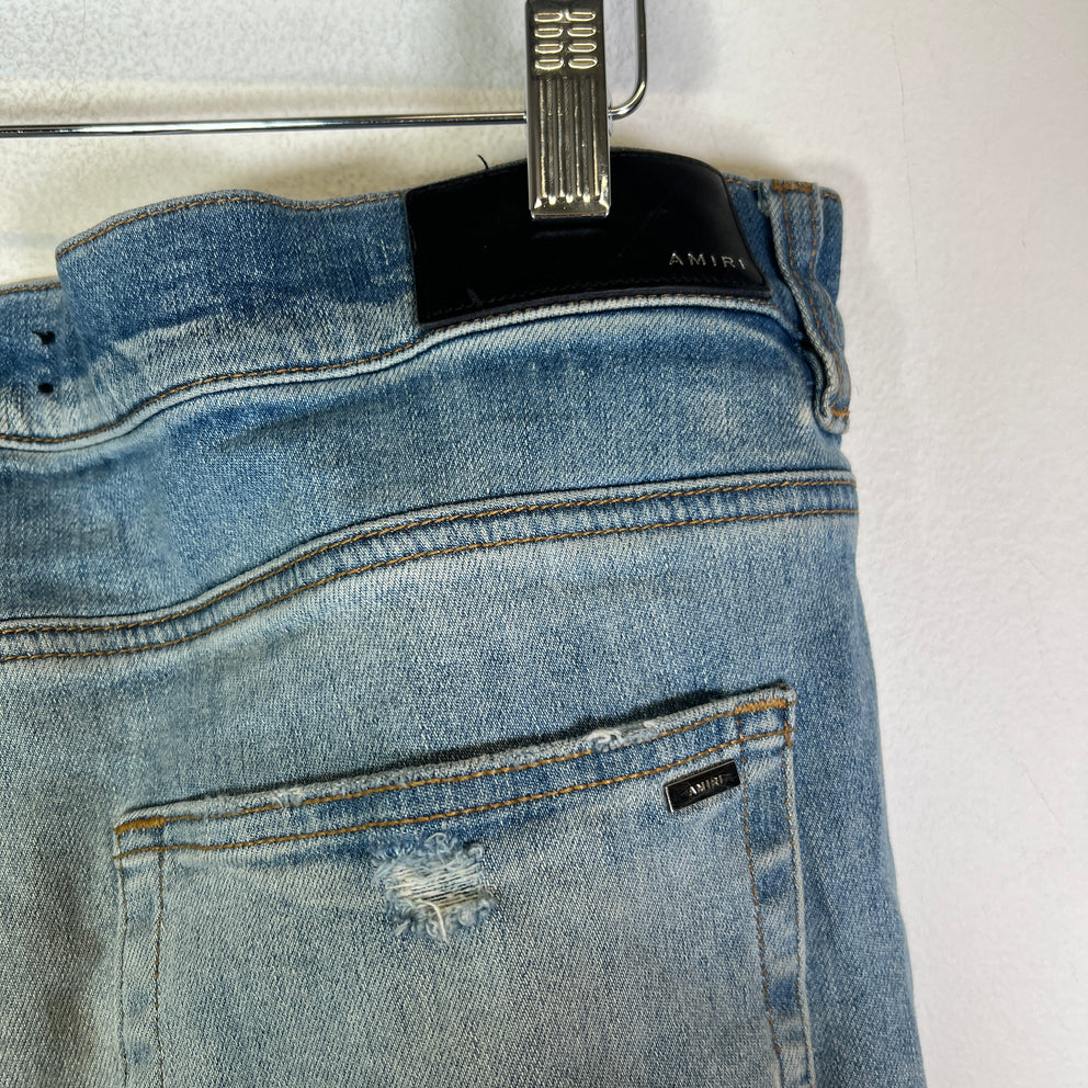 Amiri Cracked Orange Distressed MX1 Jeans