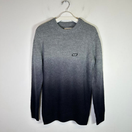 Palace Gray/Navy Gradient Ribbed Knit Sweater Size M
