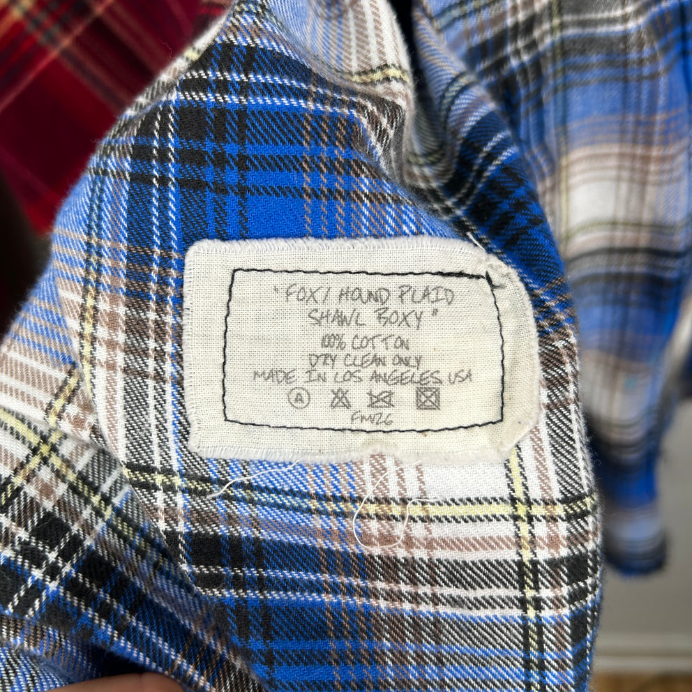 Greg Lauren Split Plaid 4-Pocket Flannel Size 4