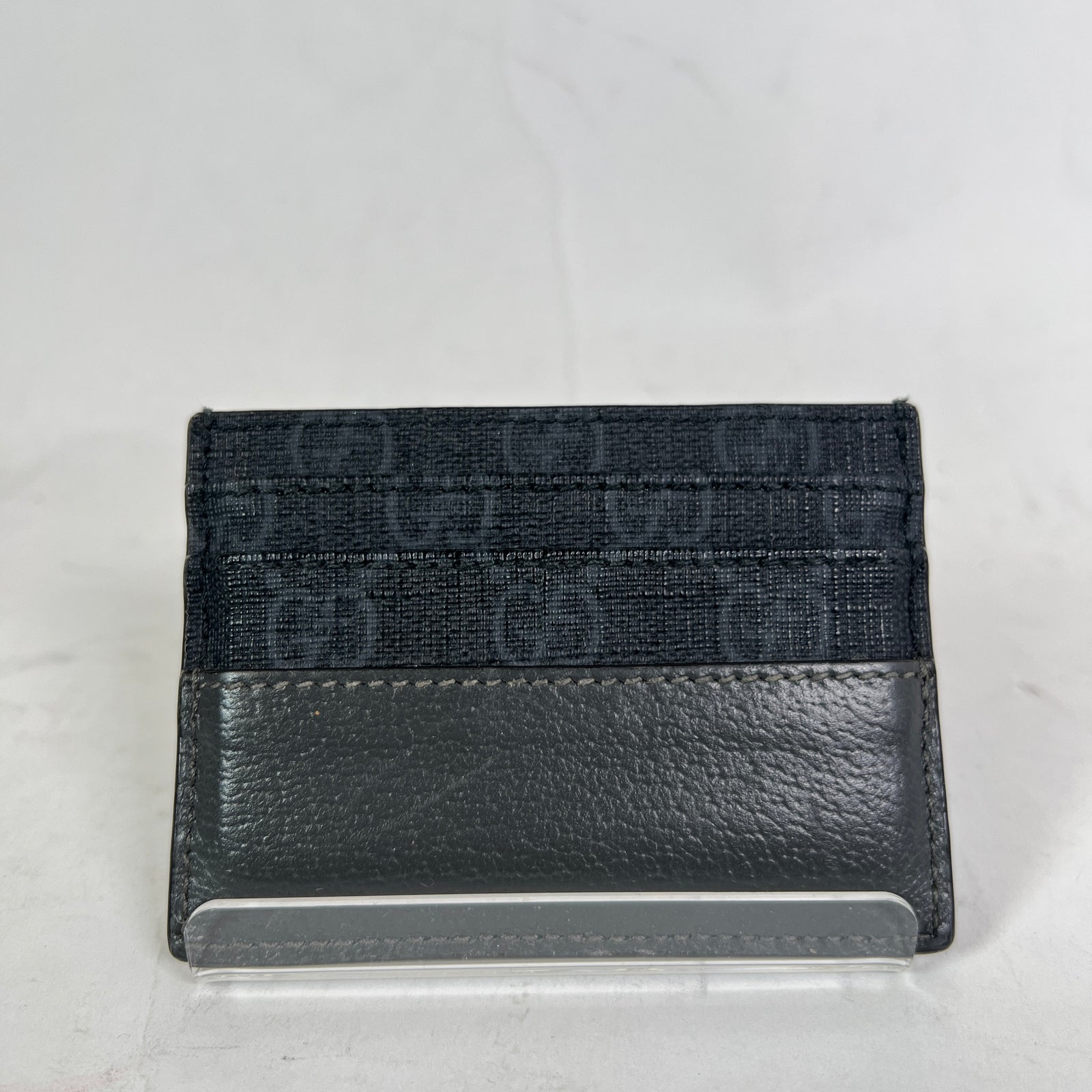 Gucci Black Interlocking GG Supreme Cut-Out Card Holder