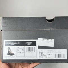 Rick Owens x Doc Marten's Black Megalace Pebbled Leather Boots Size 12