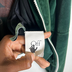 Off-White Velvet Barrel Zipped Bomber Jacket