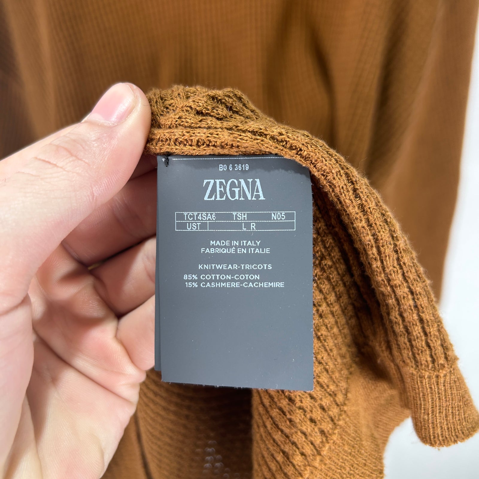 Zegna x The Elder Statesman Waffle Thermal Brown T-Shirt Size L
