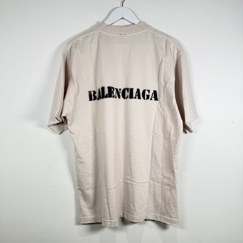 Balenciaga Stencil Spell Out Logo Graphic Size XS