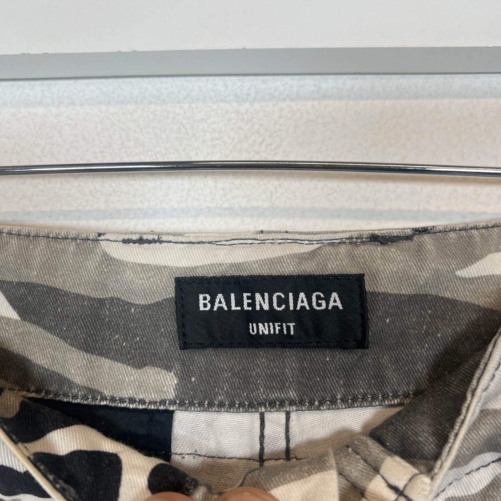 Balenciaga Double Waist Snow Camo Denim Jeans Size M