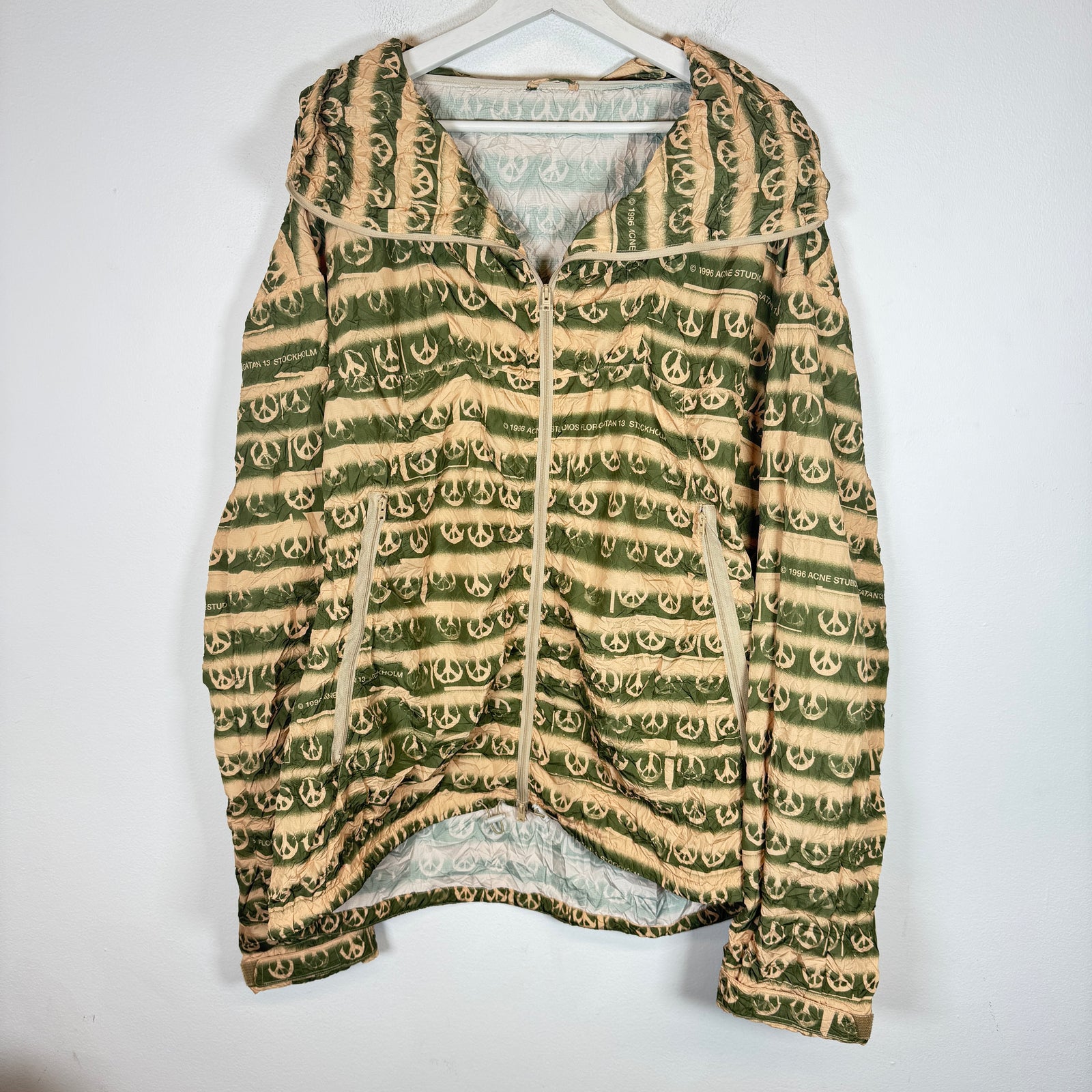 Acne Studios Peace Print Ripstop Jacket Size 50