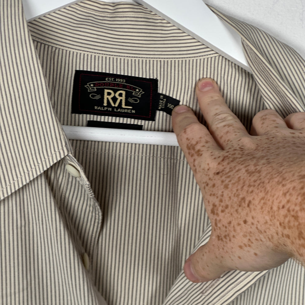 RRL Striped Button Up Shirt Size XXL