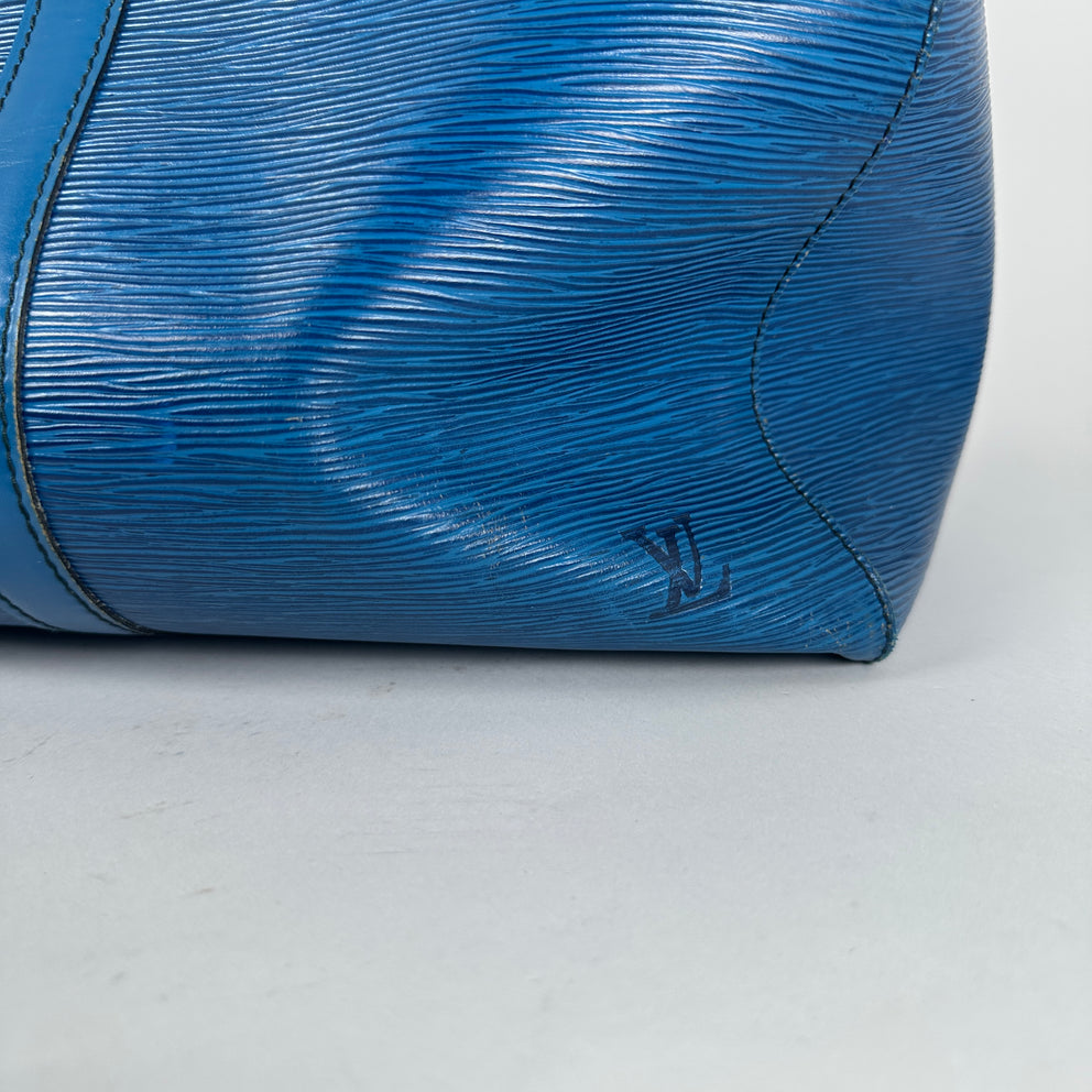Louis Vuitton Blue Epi Leather Duffle Keepall Size 45