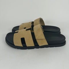 Hermes Chyphre Brown Suede Sandals Size 42.5