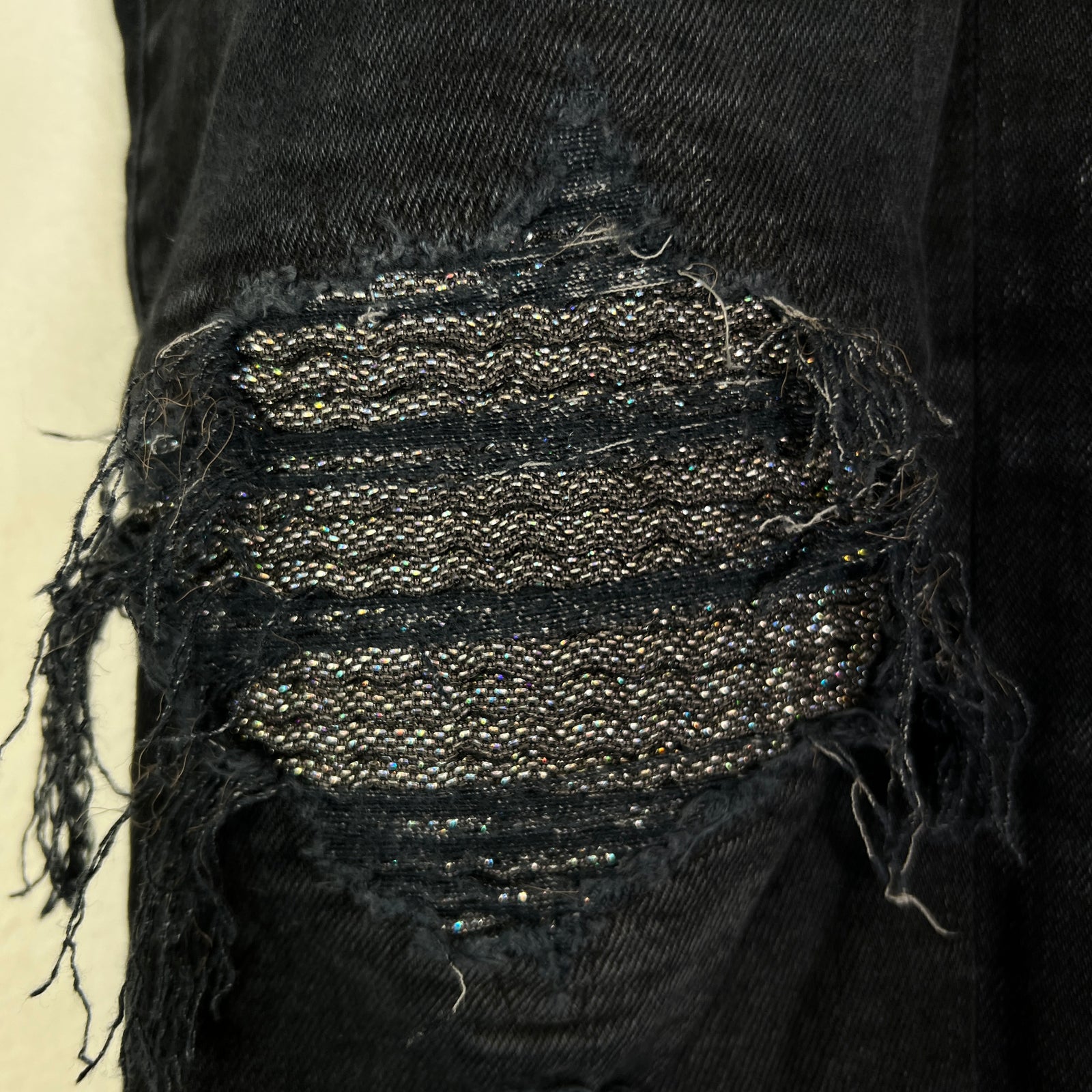 Amiri Black Iridescent Patch MX1 Jeans