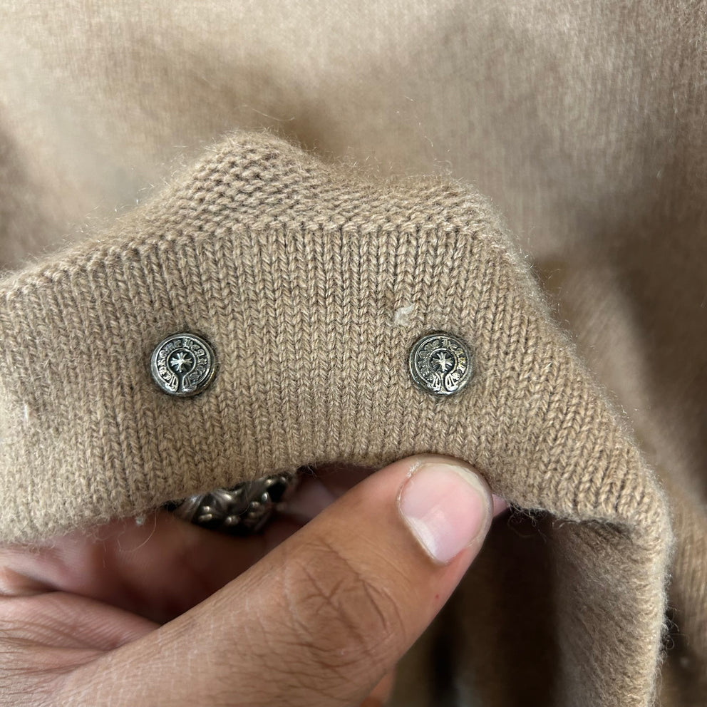 Chrome Hearts Brown Triple Cross Patch Cashmere Sweater Size M