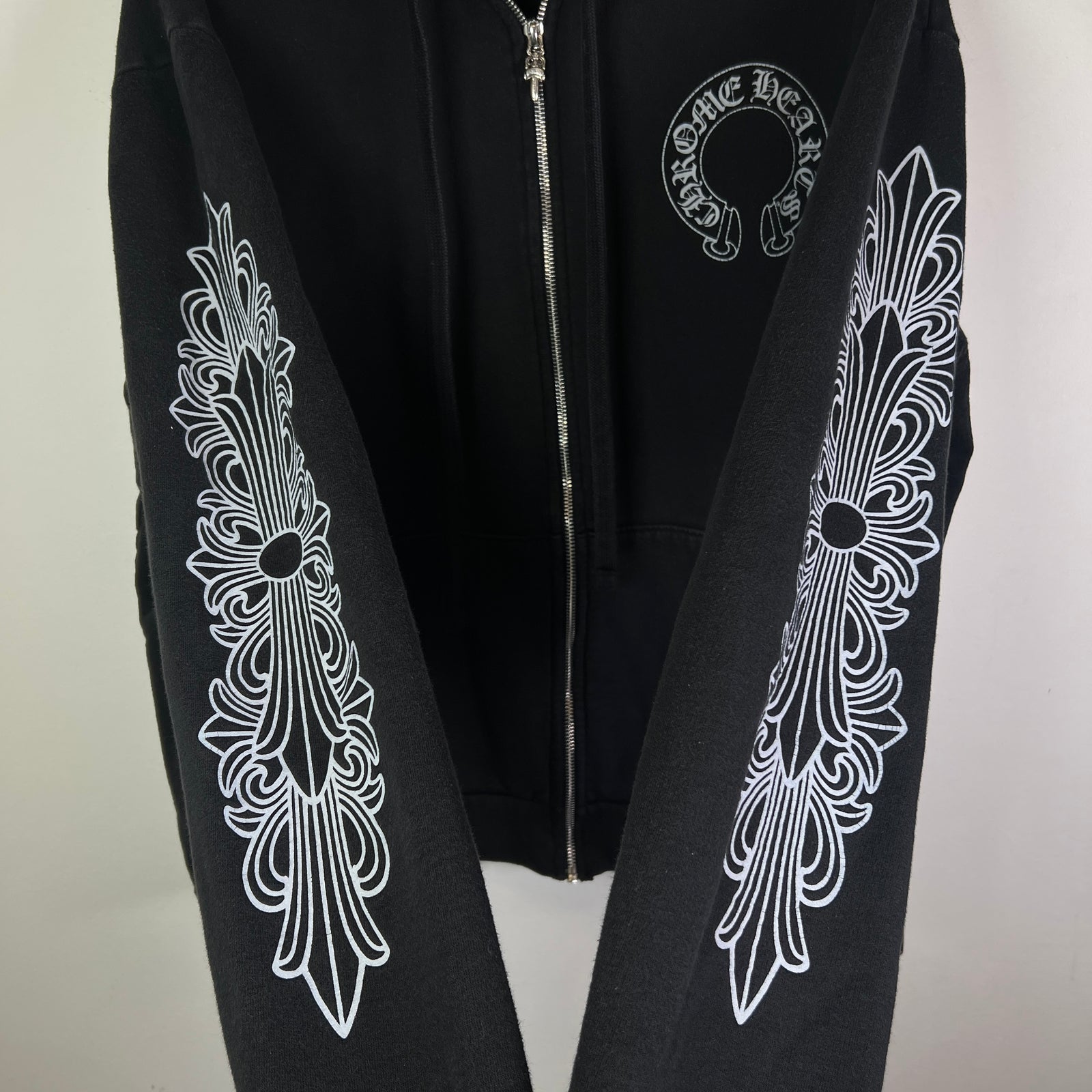 Chrome Hearts Floral Horseshoe Zip-Up Hoodie