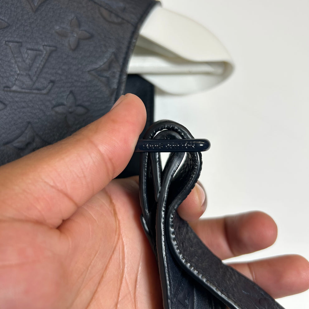 Louis Vuitton Navy Embossed Monogram Leather Utility Vest Size M