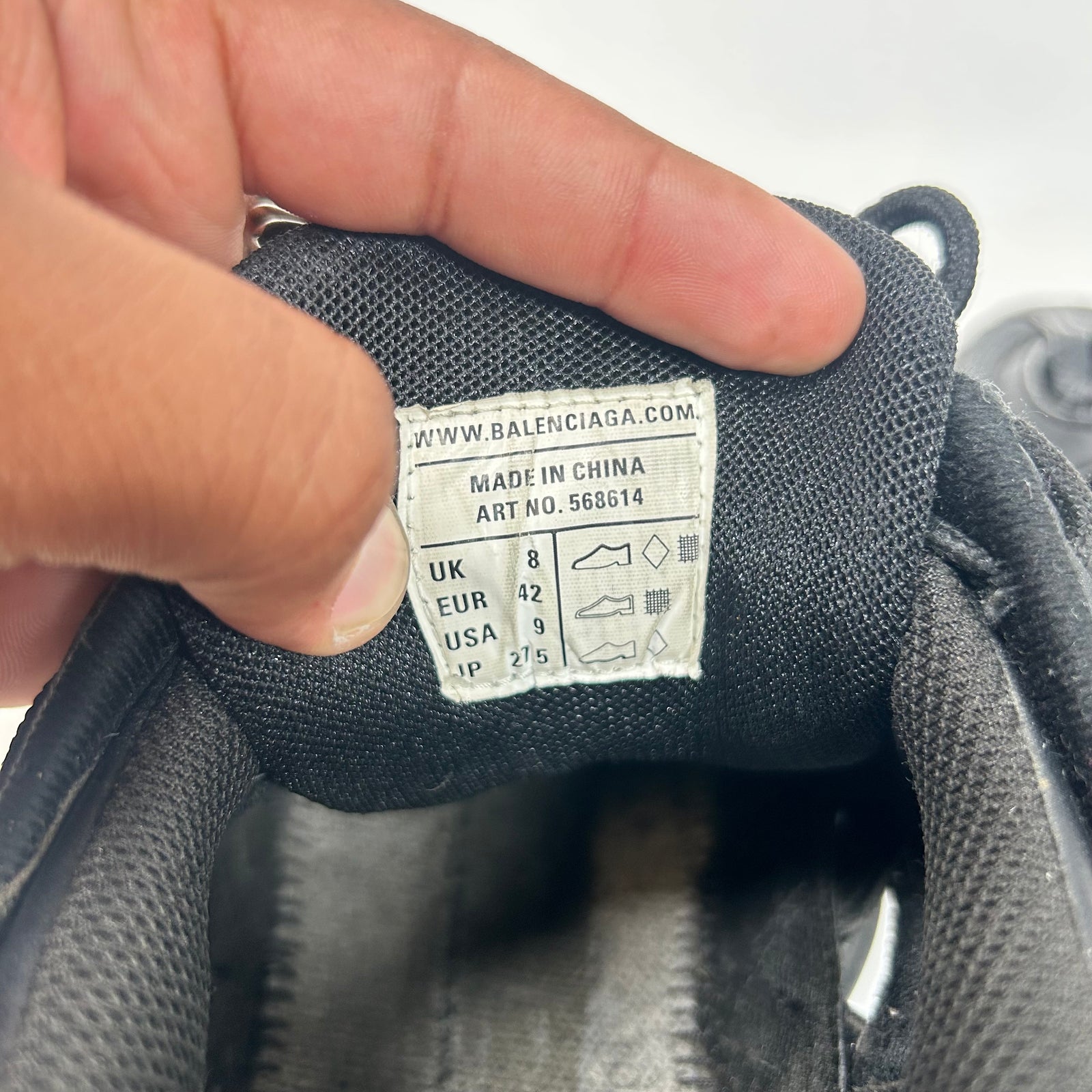 Balenciaga Triple Black Track 2 Sneaker Size 42
