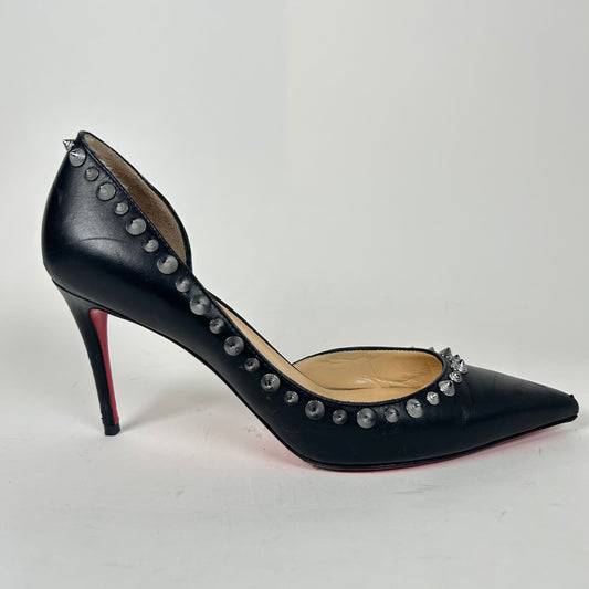 Christian Louboutin Black Spiked Heels Size 36.5