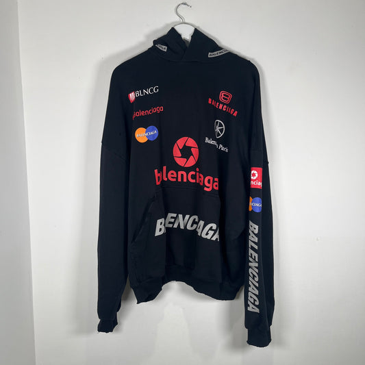 Balenciaga Black 'Top League' Hoodie Size 3