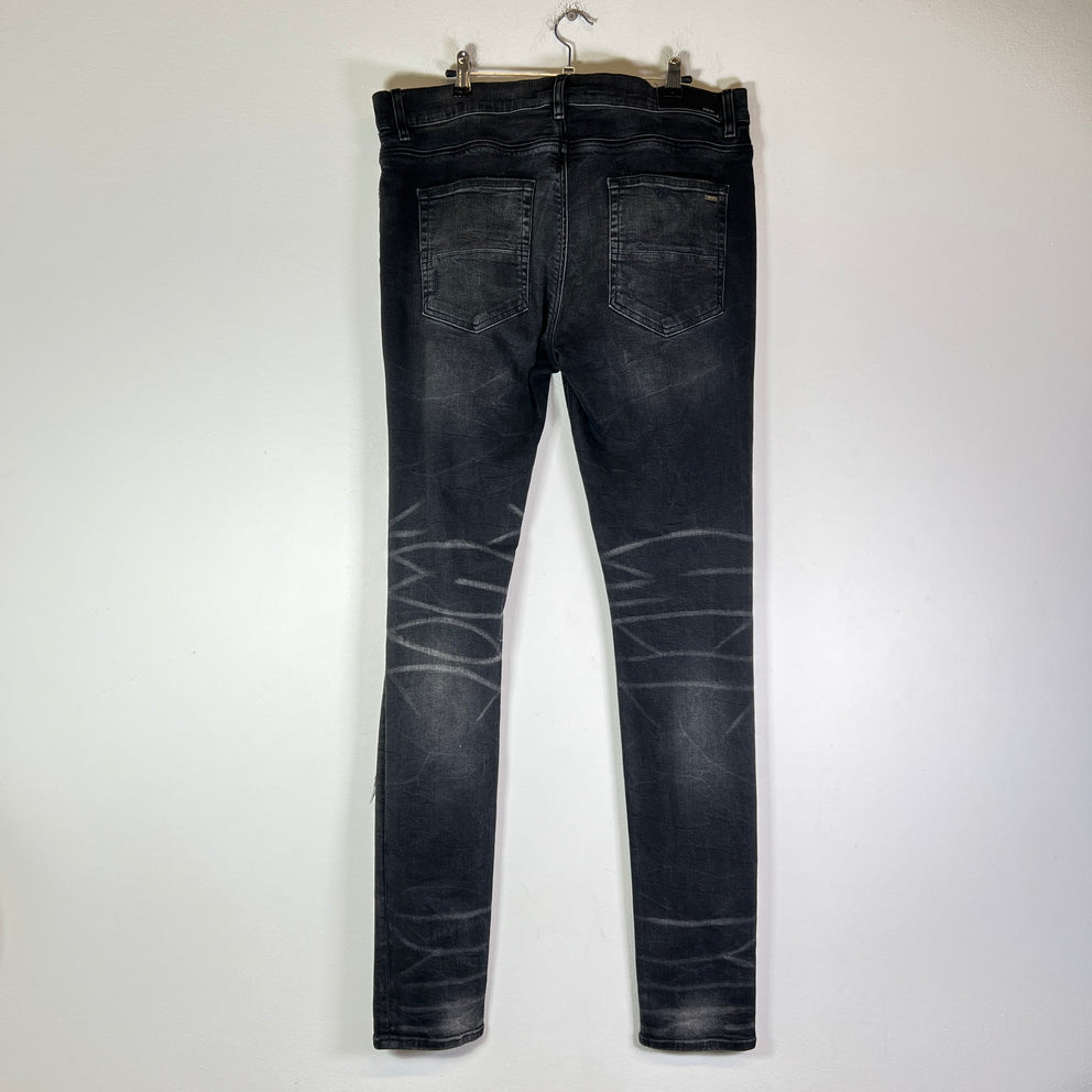 Amiri Black Washed Distressed Jeans