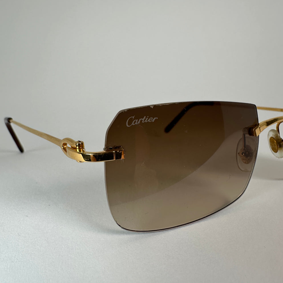 Cartier C Decor Ombre Lense Wire Frame Sunglasses
