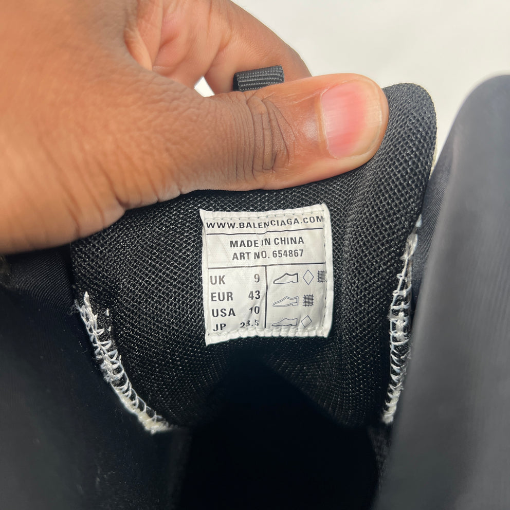 Balenciaga White/Black Hike High-Top Track Sneaker Size 43
