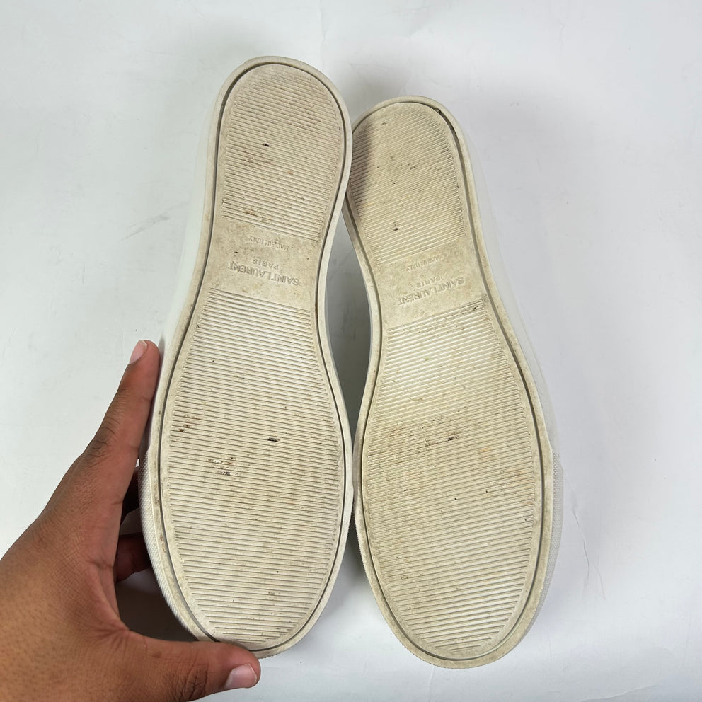 Saint Laurent White Andy Leather Low-Top Sneaker Size 42