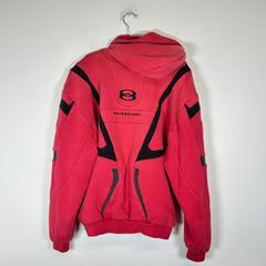 Balenciaga Red Unity Sports Icon Biker Panelled Zip-Up Hoodie Size 1
