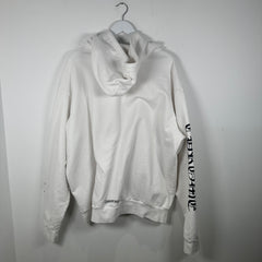 Chrome Hearts White Spell-Out Zip-Up Hoodie Size XL