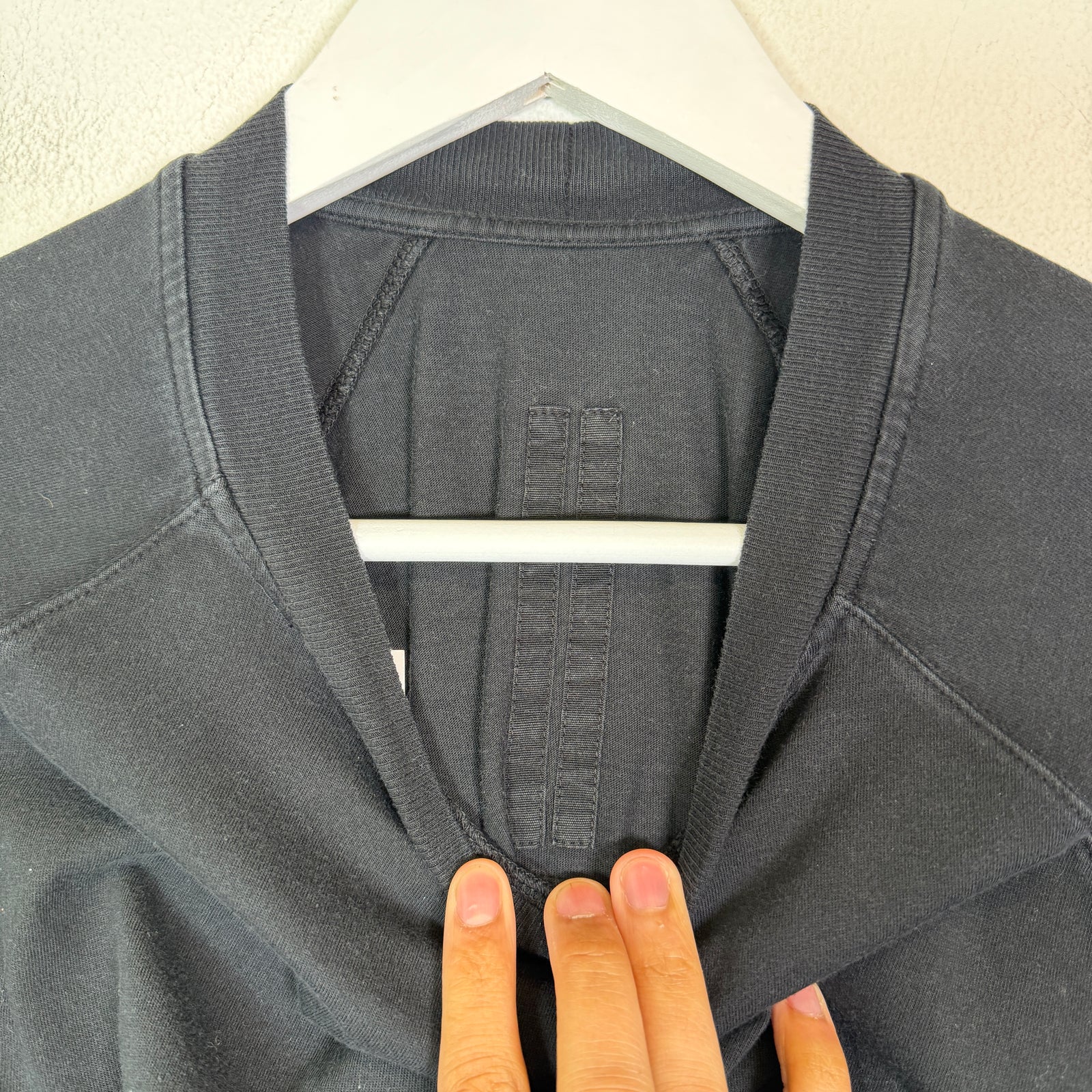 Rick Owens DRKSHDW Black Cropped Long-Sleeve Shirt Size OS