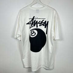 Stussy White 8 Ball Logo Tee Size L