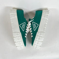 Prada Double Wheel Green Re-Nylon Sneakers Size 38.5