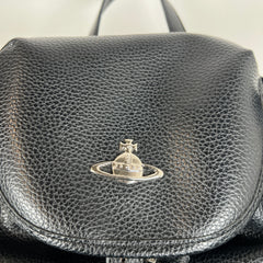 Vivienne Westwood Black Orb Leather Backpack