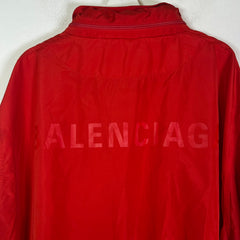 Balenciaga Red Tonal Logo Windbreaker