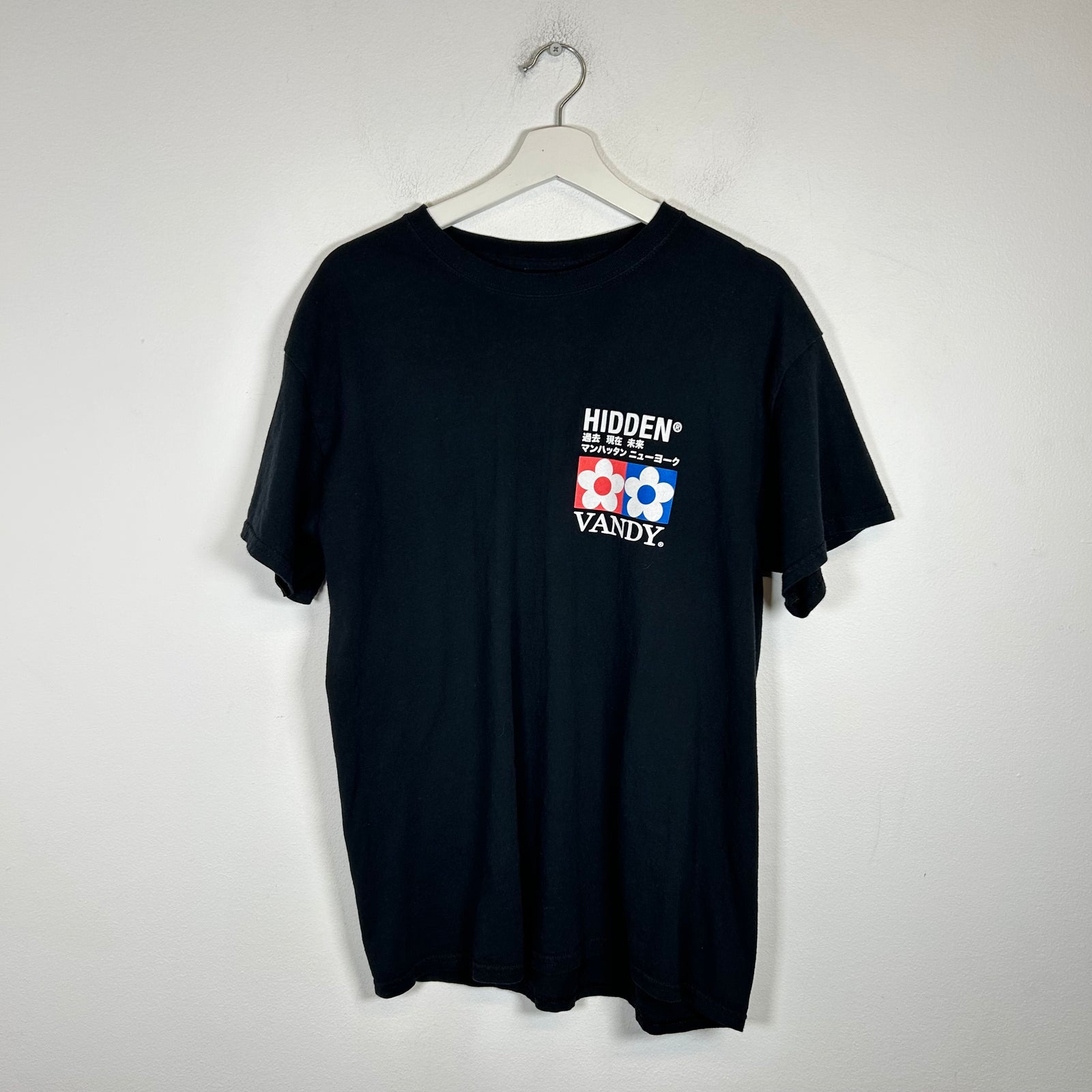 Hidden NY x Vandy The Pink Black Classic Logo T-Shirt Size L