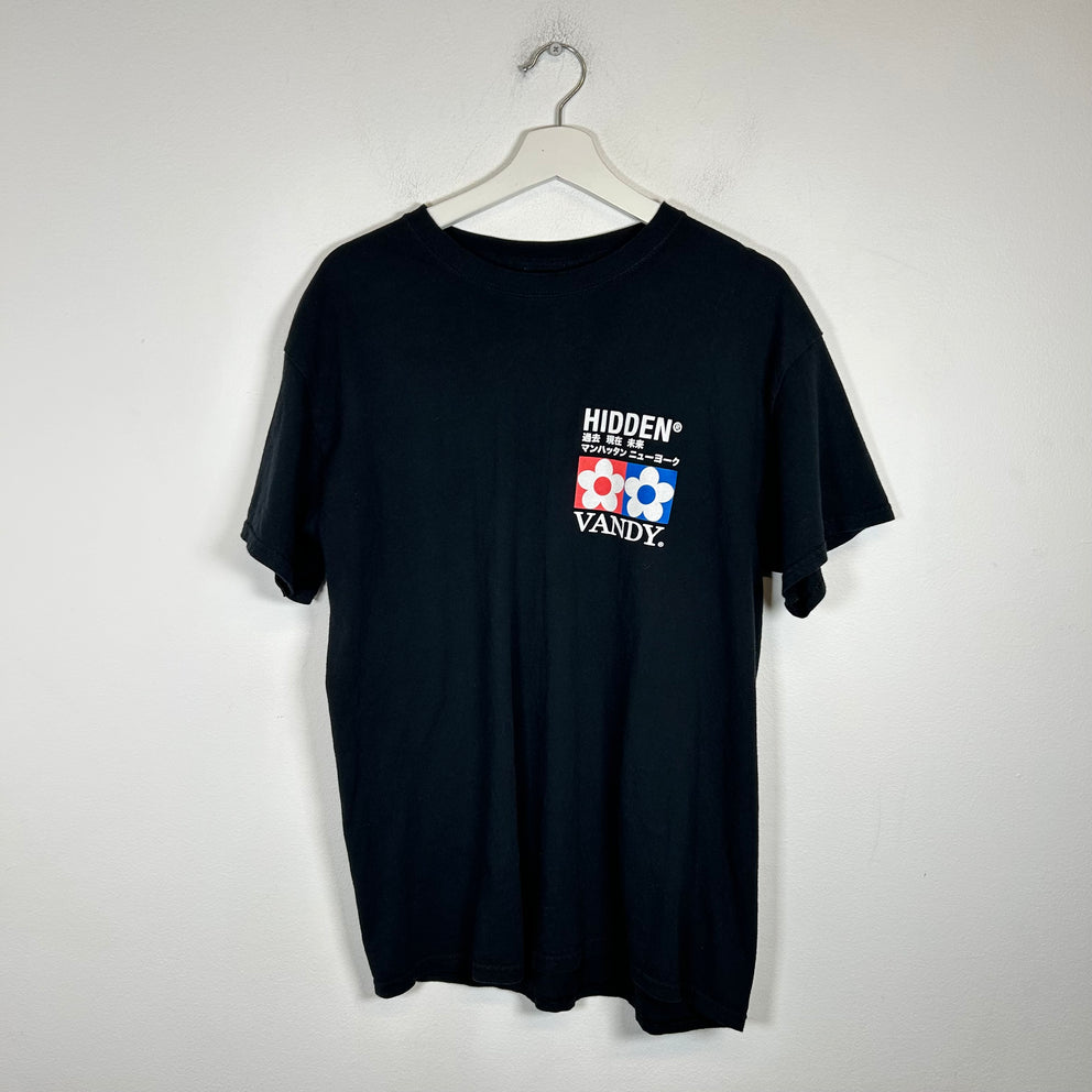 Hidden NY x Vandy The Pink Black Classic Logo T-Shirt Size L