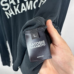 Satoshi Nakamoto Spell Out Logo Black Thermal Longsleeve