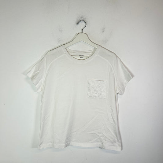 Hermes Embroidered Pocket Micro White T-Shirt Size S