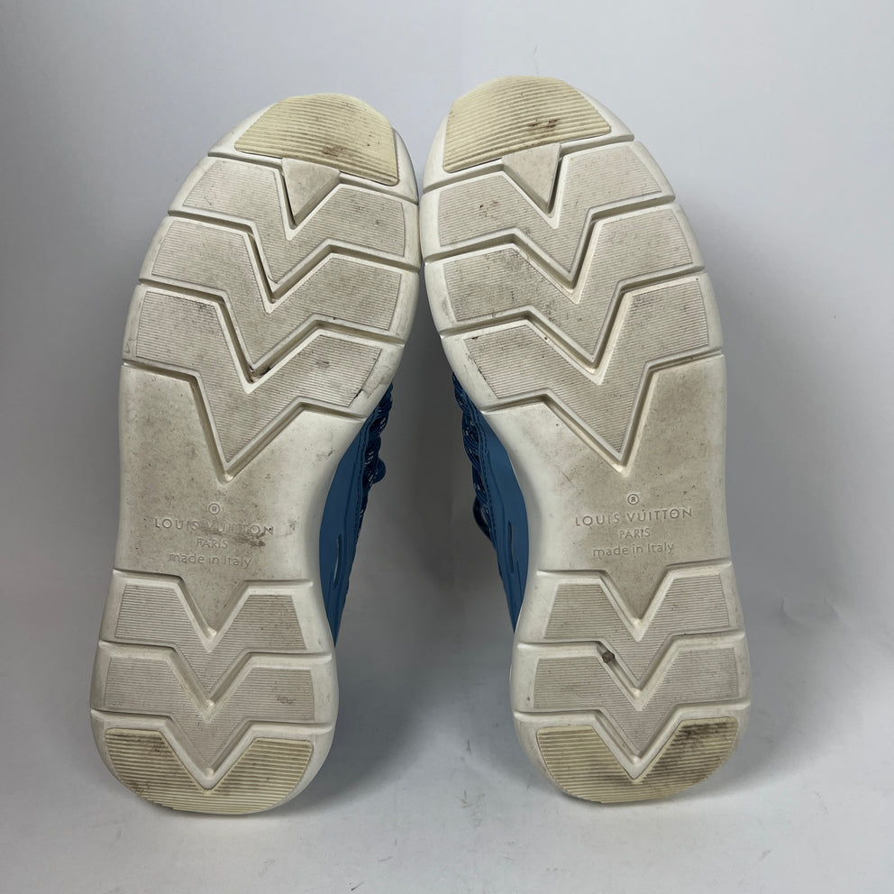 Louis Vuitton Fast Lane Line Monogram Denim Sneakers Size LV 6.5