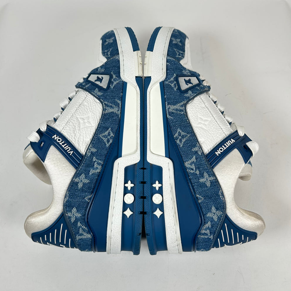 Louis Vuitton Blue Denim Monogram Trainer Size LV 10
