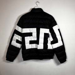 Versace La Greca Puffer Zip-Up Jacket Size M