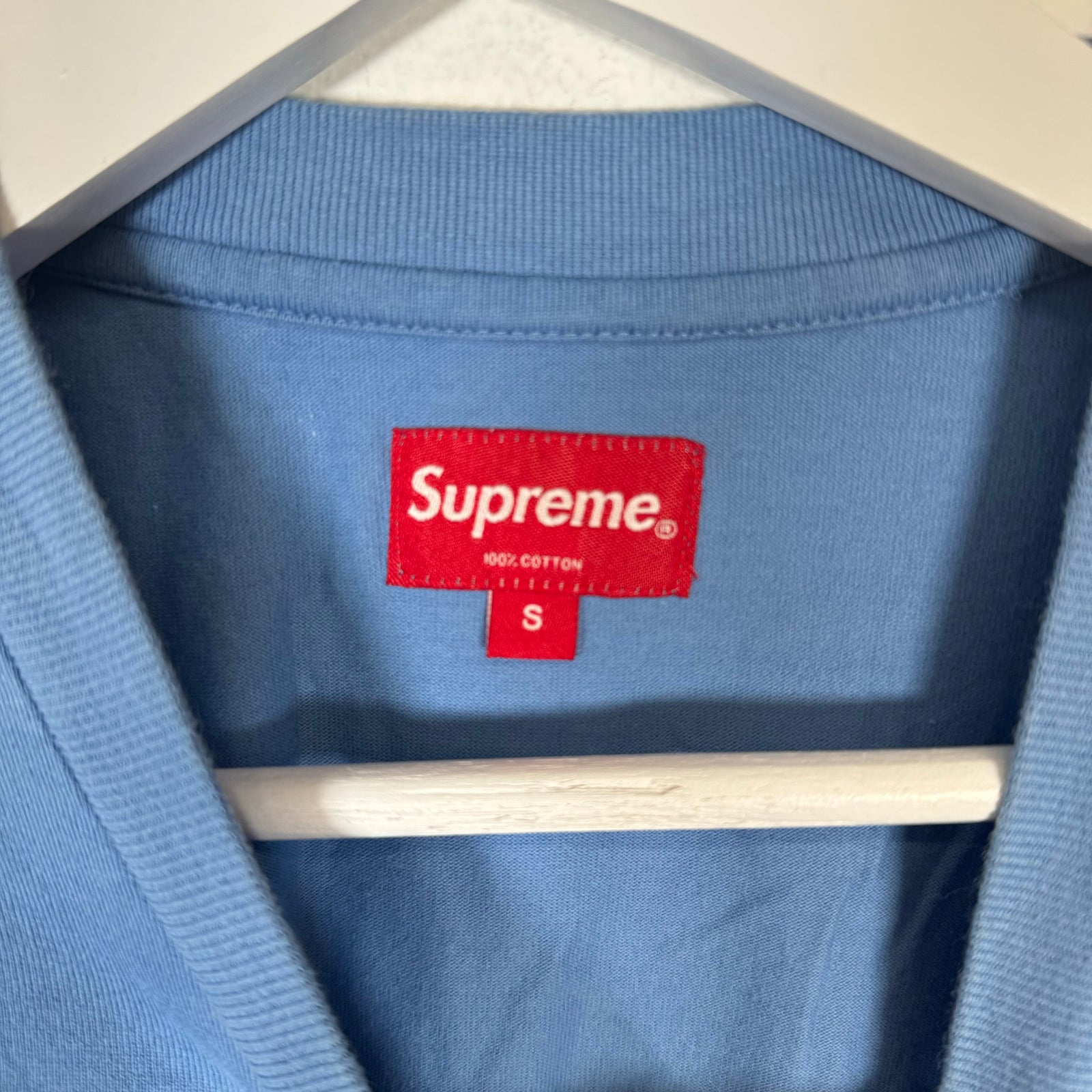 Supreme Light Blue Gold Bars Tee Size S