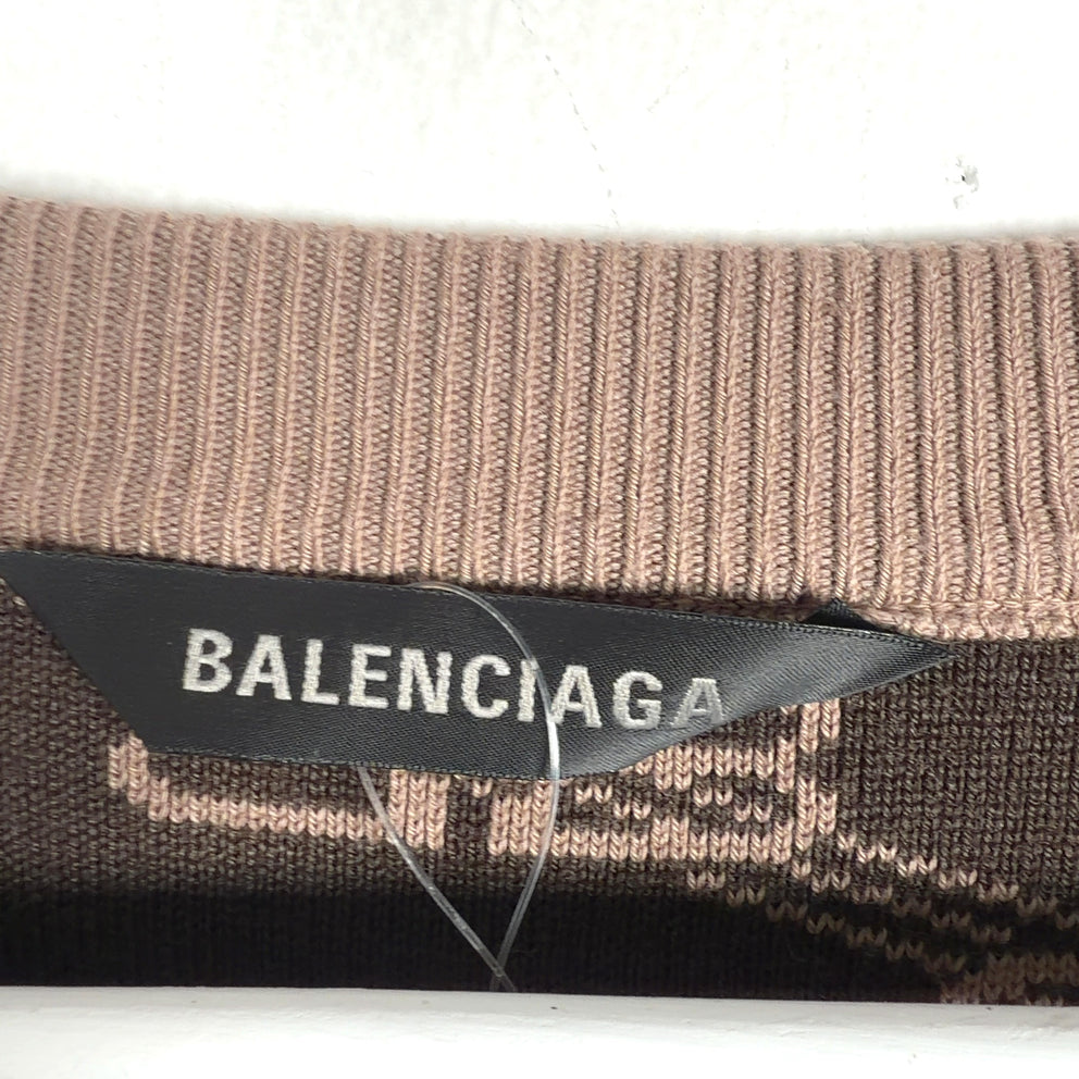 Balenciaga All-Over BB Monogram Knit Sweater
